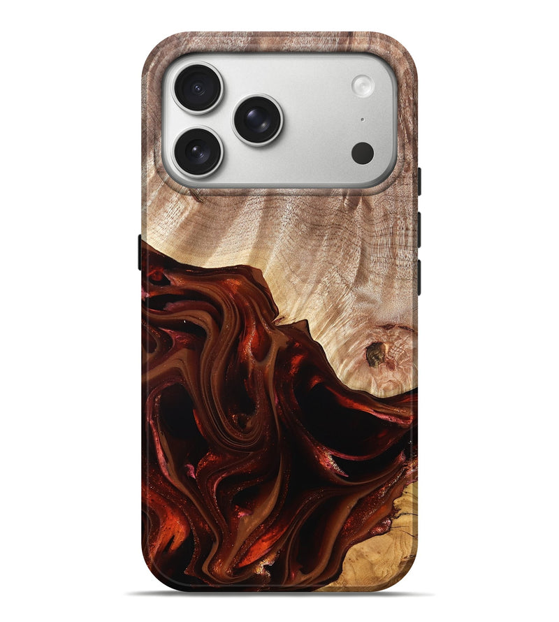 iPhone 17 Pro Max Wood Live Edge Phone Case - Jacalyn (Red, 822240)
