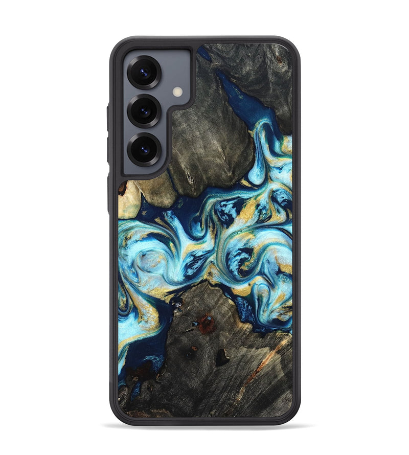 Galaxy S25 Plus Wood Phone Case - Lucinda (Teal & Gold, 822242)