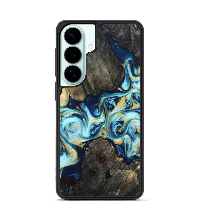 Galaxy S26 Plus Wood Phone Case - Lucinda (Teal & Gold, 822242)