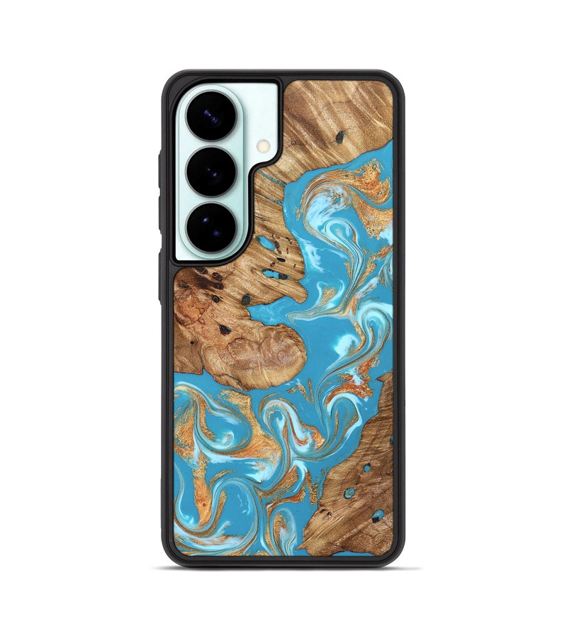 Galaxy S26 Wood Phone Case - Corrie (Teal & Gold, 822244)