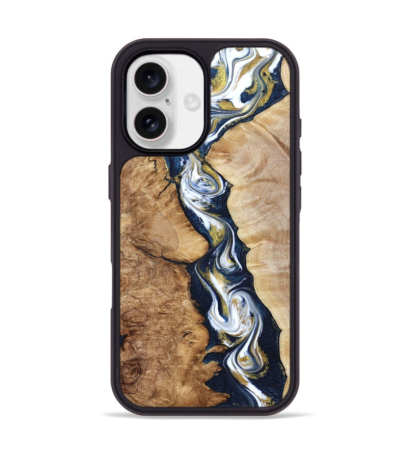 iPhone 17 Wood Phone Case - Maia (Teal & Gold, 822245)