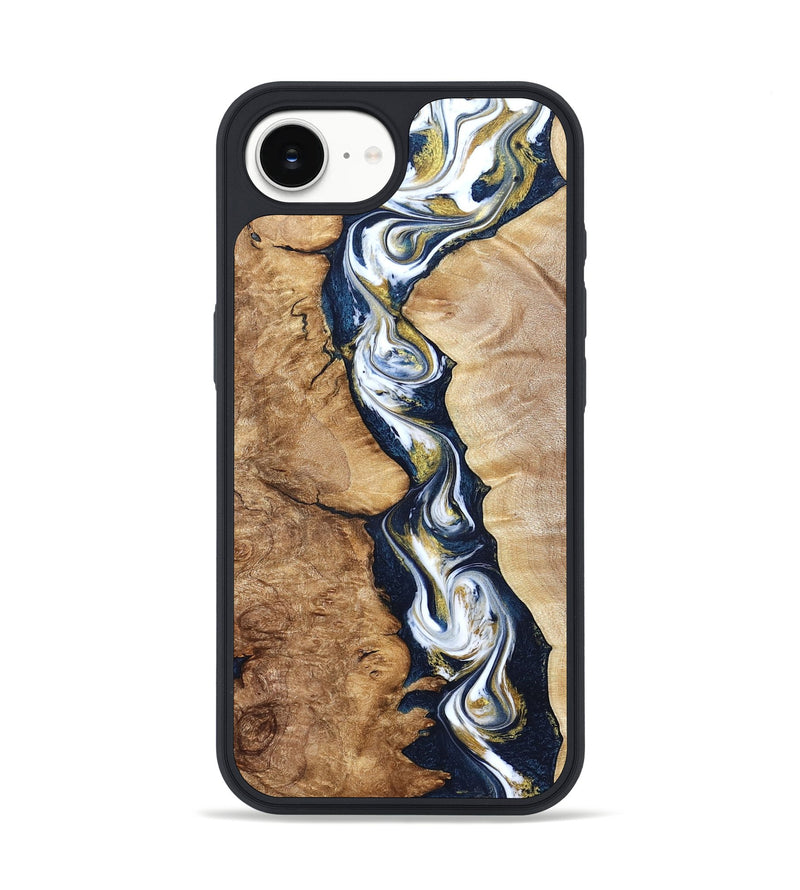 iPhone 17e Wood Phone Case - Maia (Teal & Gold, 822245)