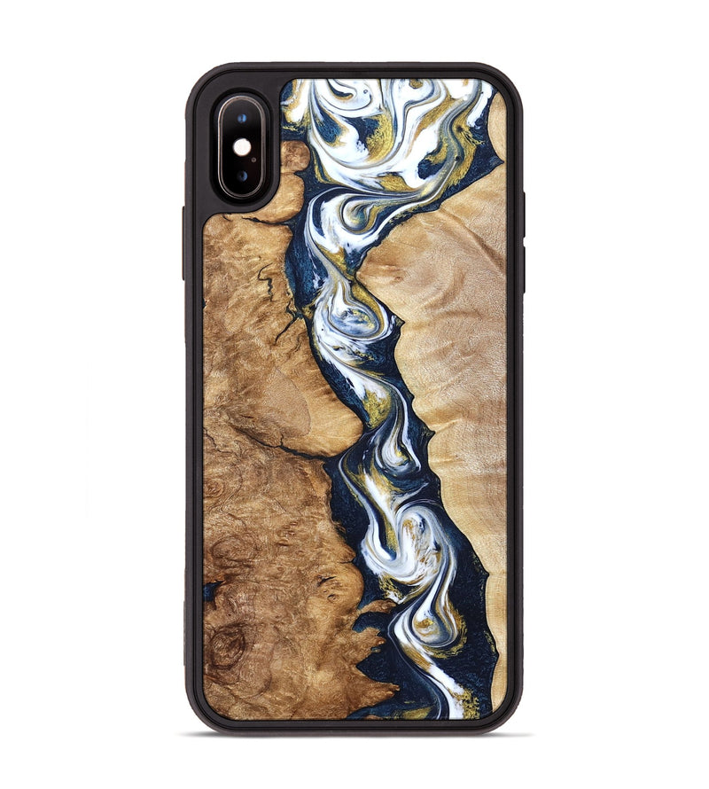 iPhone Xs Max Wood Phone Case - Maia (Teal & Gold, 822245)