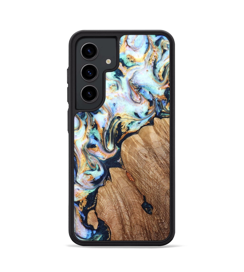 Galaxy S24 Wood Phone Case - Kadeem (Teal & Gold, 822246)