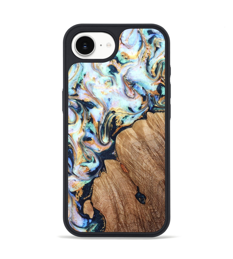 iPhone 17e Wood Phone Case - Kadeem (Teal & Gold, 822246)