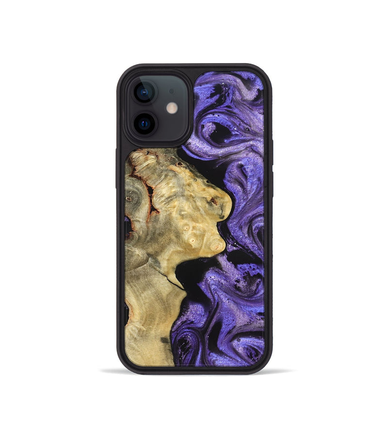iPhone 12 mini Wood Phone Case - Nelda (Purple, 822255)