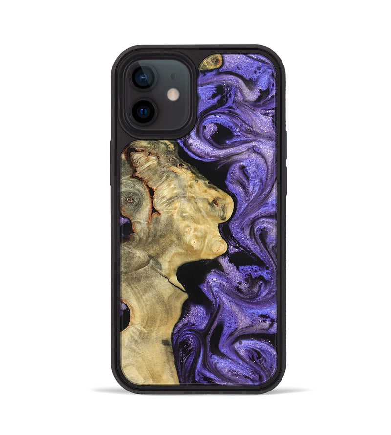 iPhone 12 Wood Phone Case - Nelda (Purple, 822255)