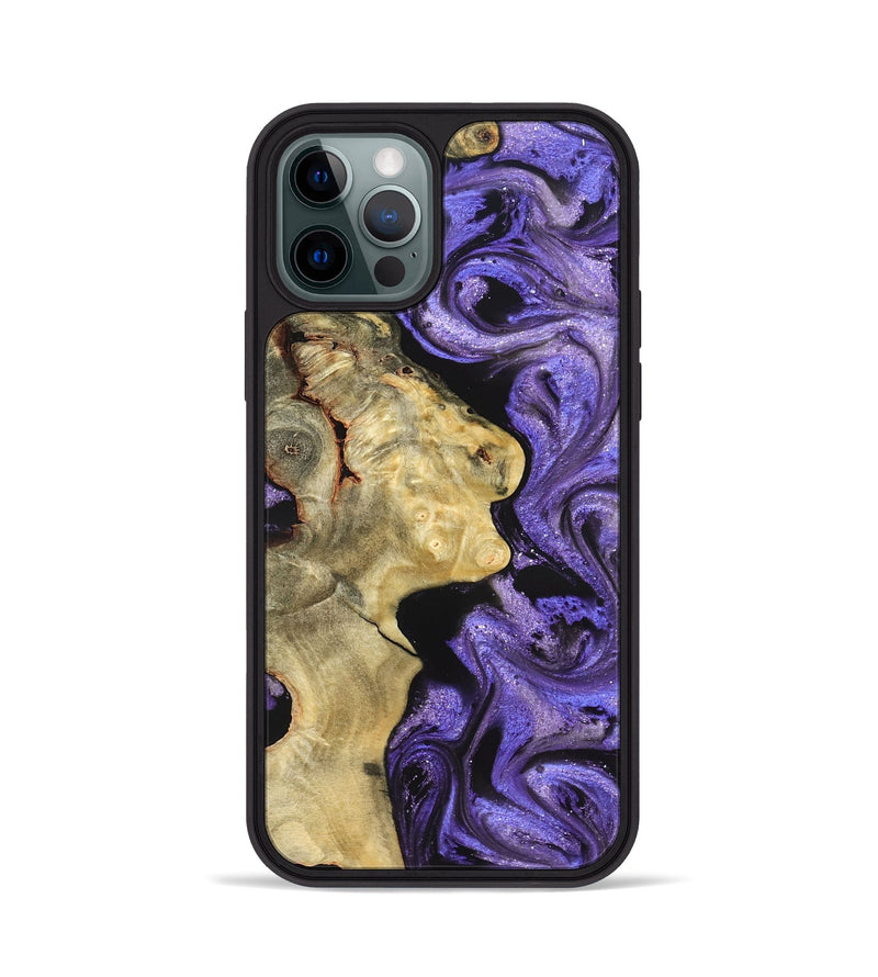 iPhone 12 Pro Wood Phone Case - Nelda (Purple, 822255)