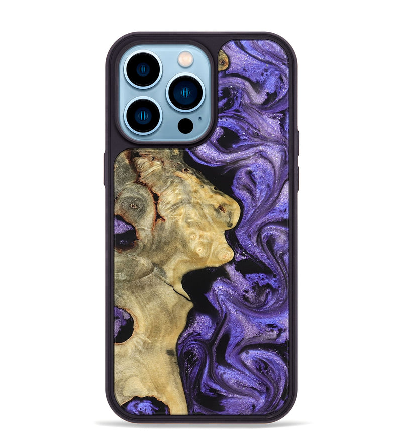 iPhone 14 Pro Max Wood Phone Case - Nelda (Purple, 822255)