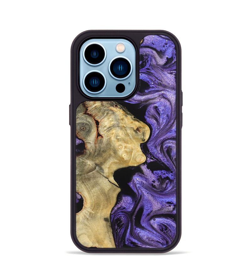 iPhone 14 Pro Wood Phone Case - Nelda (Purple, 822255)