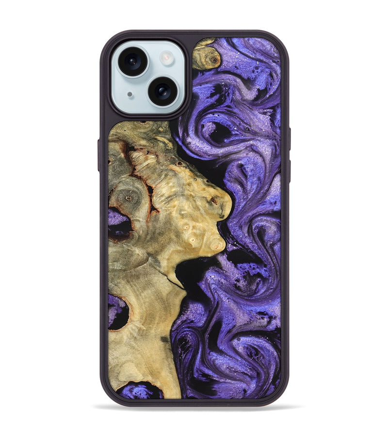 iPhone 15 Plus Wood Phone Case - Nelda (Purple, 822255)