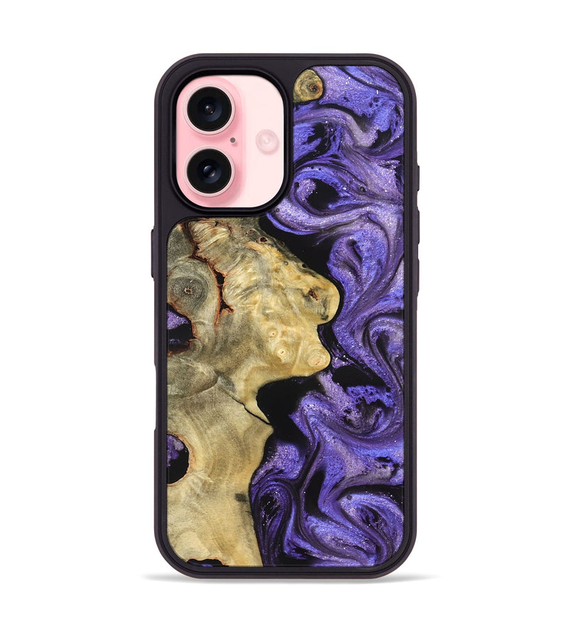 iPhone 16 Wood Phone Case - Nelda (Purple, 822255)