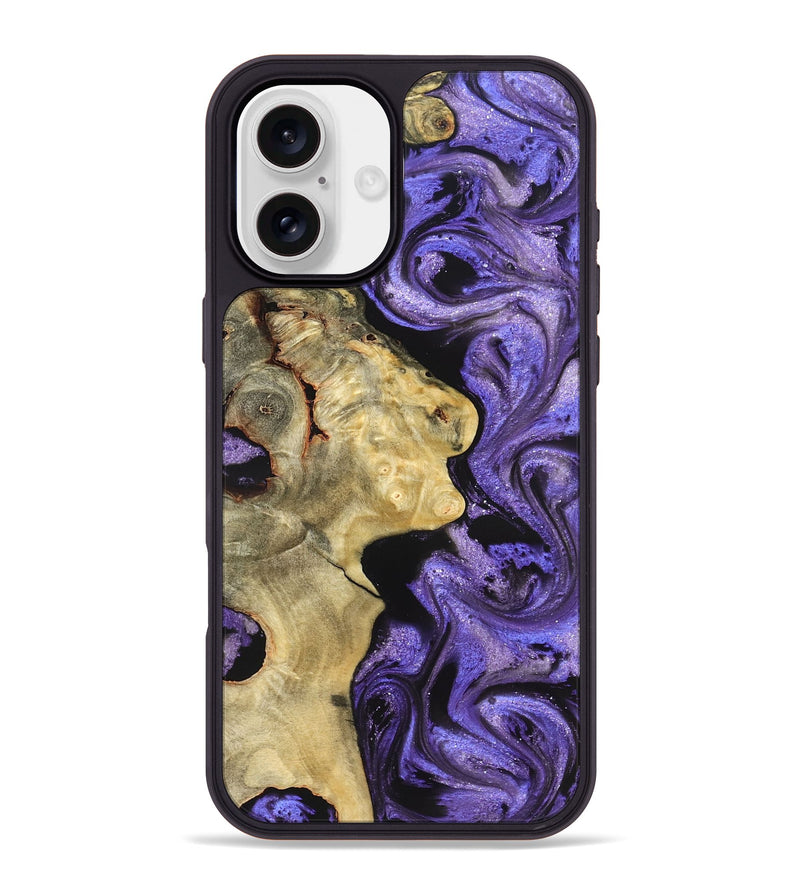 iPhone 16 Plus Wood Phone Case - Nelda (Purple, 822255)