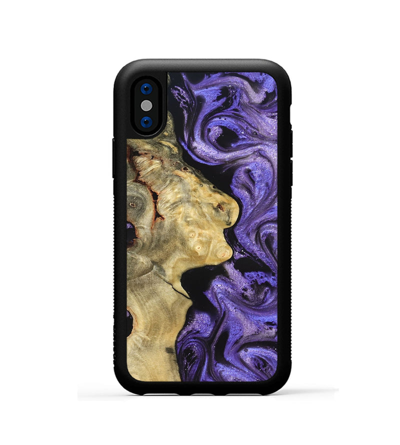 iPhone Xs Wood Phone Case - Nelda (Purple, 822255)