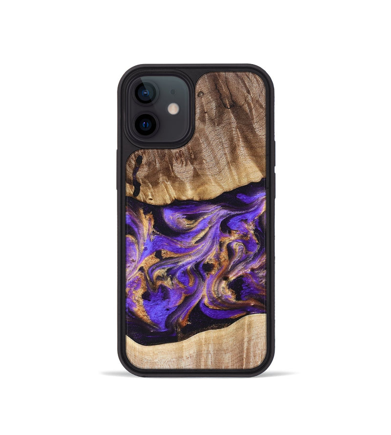 iPhone 12 mini Wood Phone Case - Valery (Purple, 822256)