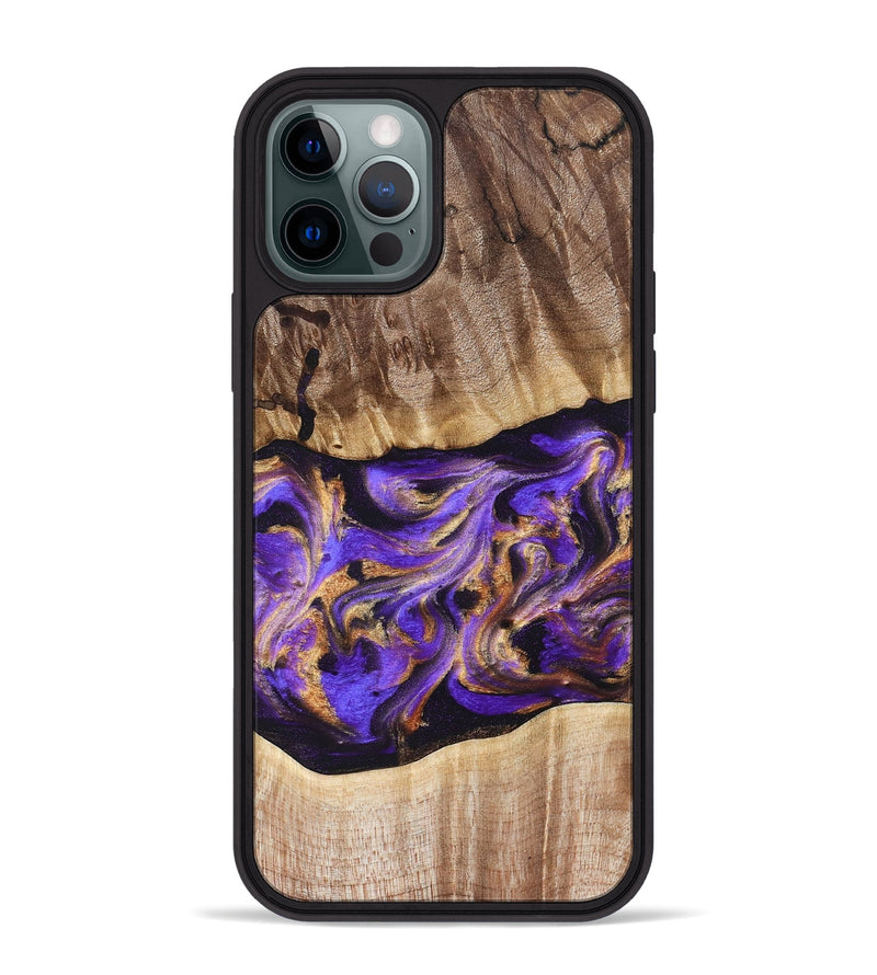 iPhone 12 Pro Max Wood Phone Case - Valery (Purple, 822256)