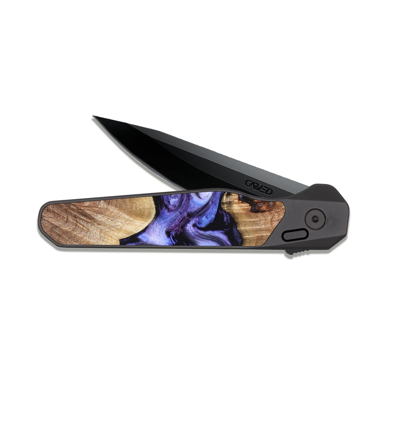 EDC Dark Slate Wood Pocket Knife - Newell (Purple, 822257)