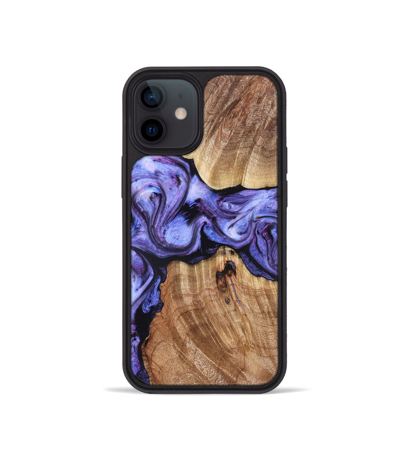 iPhone 12 mini Wood Phone Case - Newell (Purple, 822257)