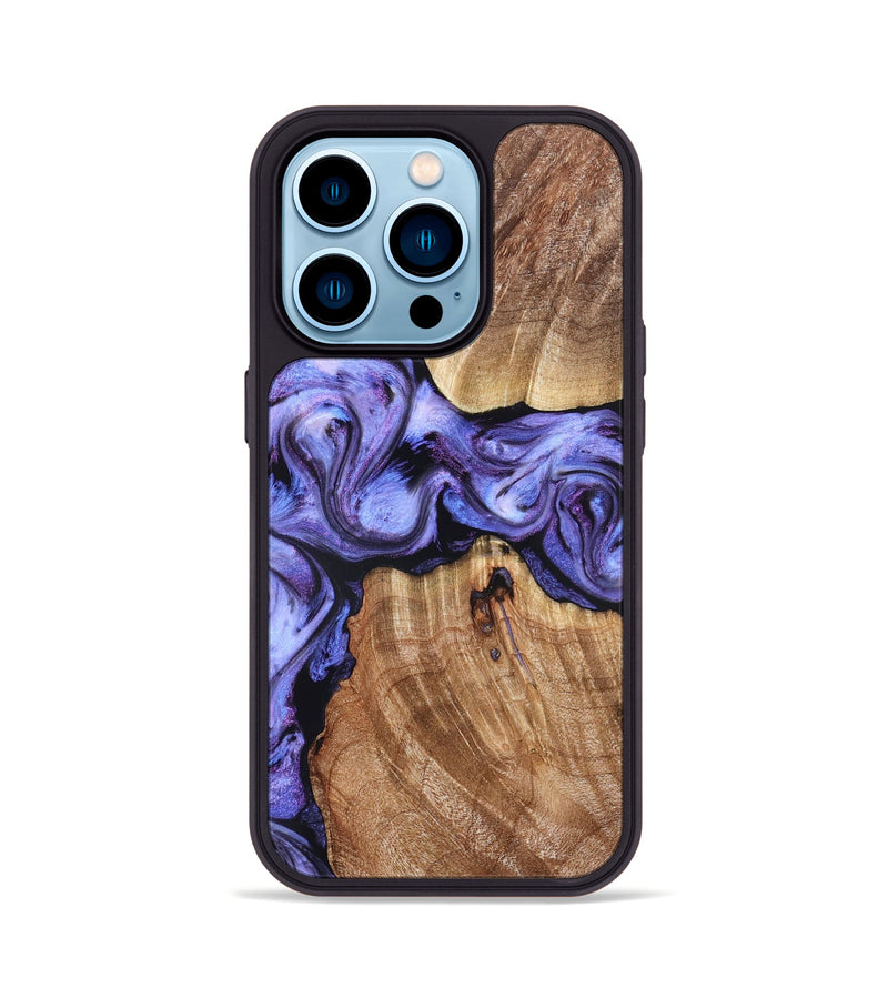 iPhone 14 Pro Wood Phone Case - Newell (Purple, 822257)