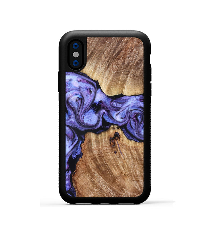 iPhone Xs Wood Phone Case - Newell (Purple, 822257)