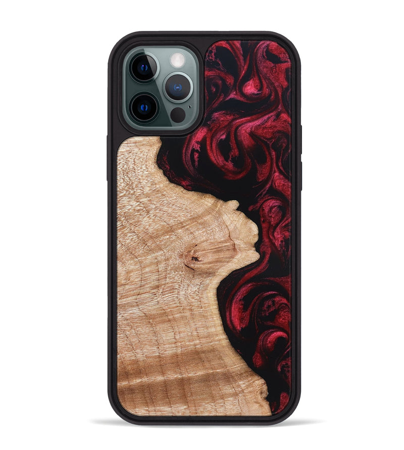 iPhone 12 Pro Max Wood Phone Case - Isom (Red, 822258)