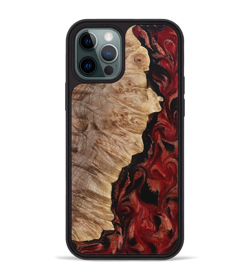 iPhone 12 Pro Max Wood Phone Case - Jessika (Red, 822259)
