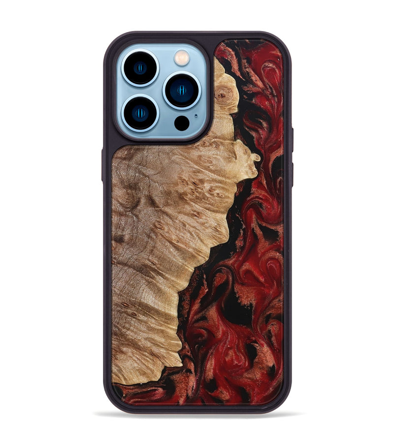 iPhone 14 Pro Max Wood Phone Case - Jessika (Red, 822259)