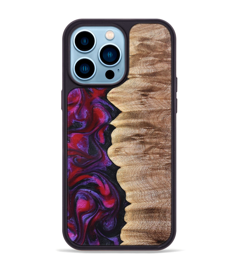 iPhone 14 Pro Max Wood Phone Case - Palmer (Red, 822260)