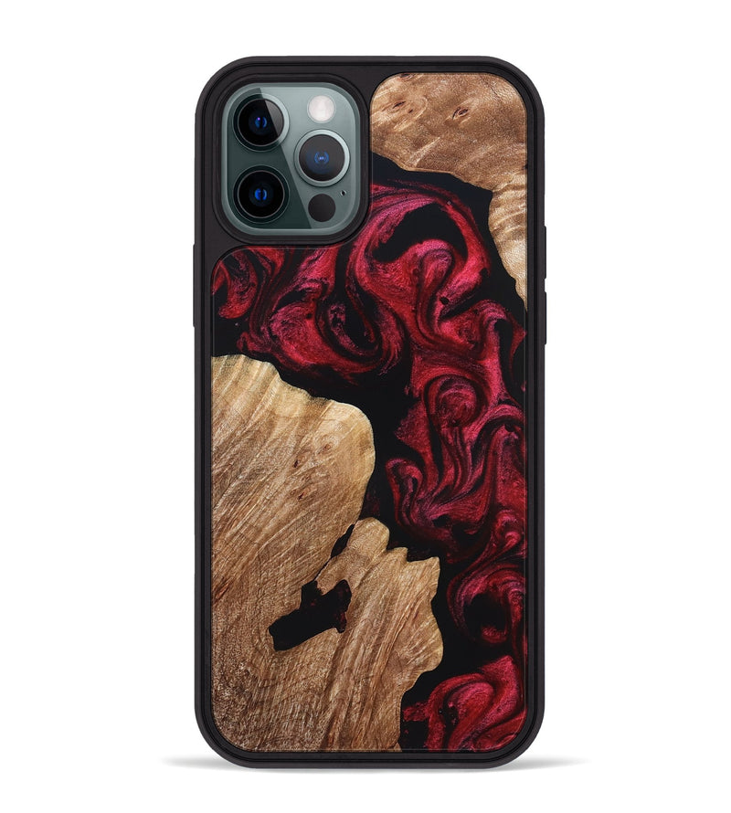 iPhone 12 Pro Max Wood Phone Case - Felton (Red, 822261)
