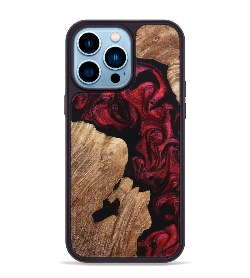 iPhone 14 Pro Max Wood Phone Case - Felton (Red, 822261)