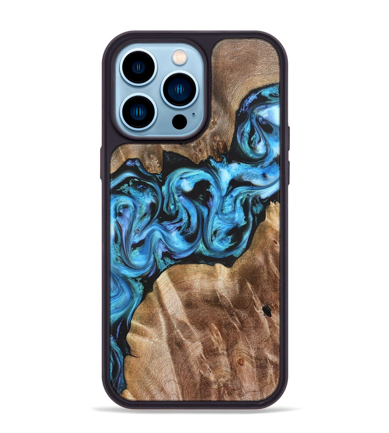 iPhone 14 Pro Max Wood Phone Case - Chester (Blue, 822275)