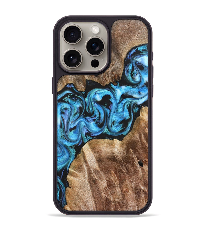 iPhone 15 Pro Max Wood Phone Case - Chester (Blue, 822275)
