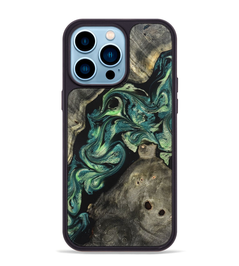 iPhone 14 Pro Max Wood Phone Case - Shelbi (Green, 822276)