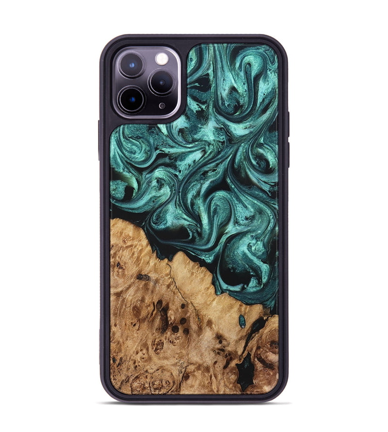 iPhone 11 Pro Max Wood Phone Case - Danita (Green, 822277)