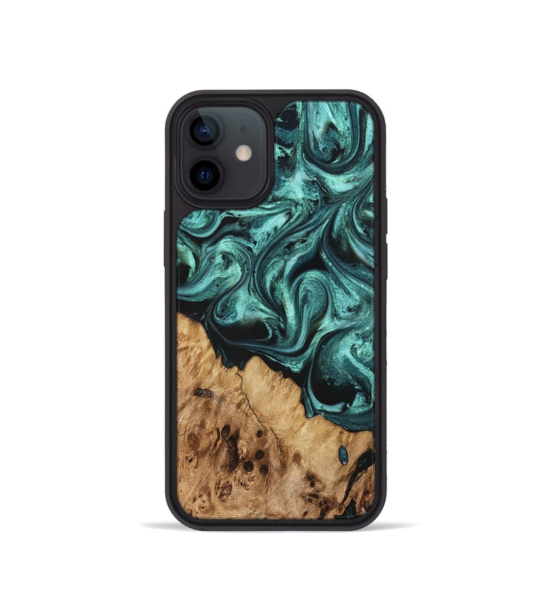 iPhone 12 mini Wood Phone Case - Danita (Green, 822277)