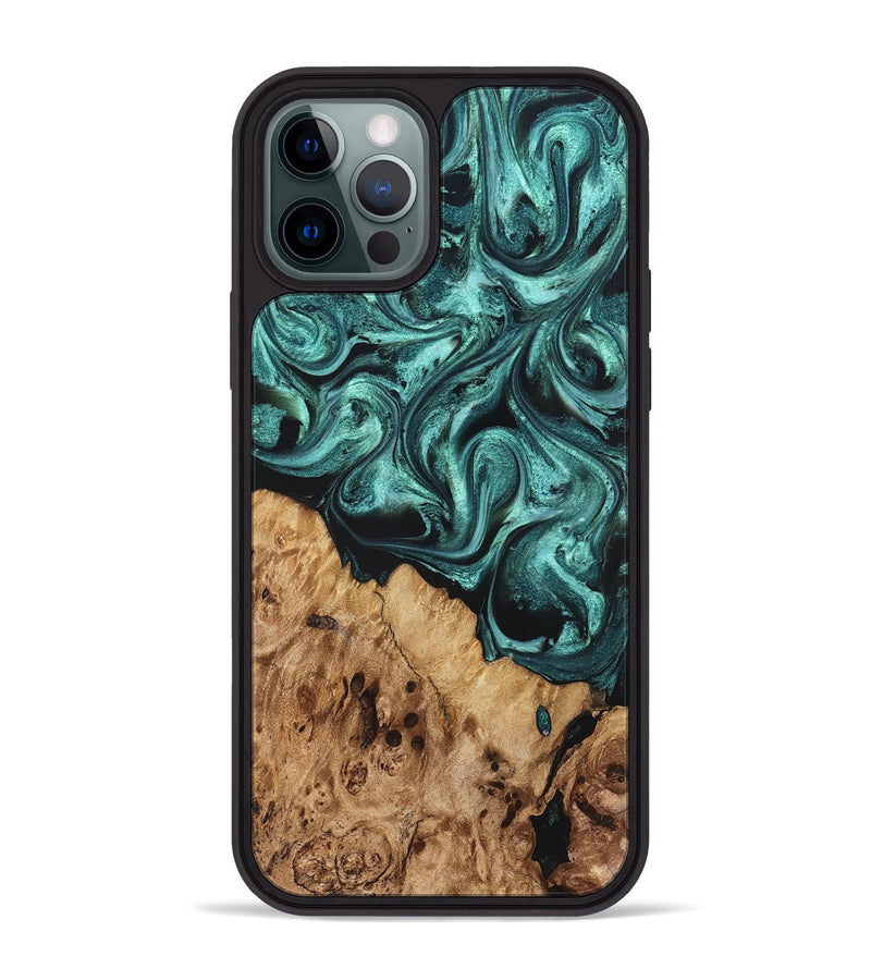 iPhone 12 Pro Max Wood Phone Case - Danita (Green, 822277)