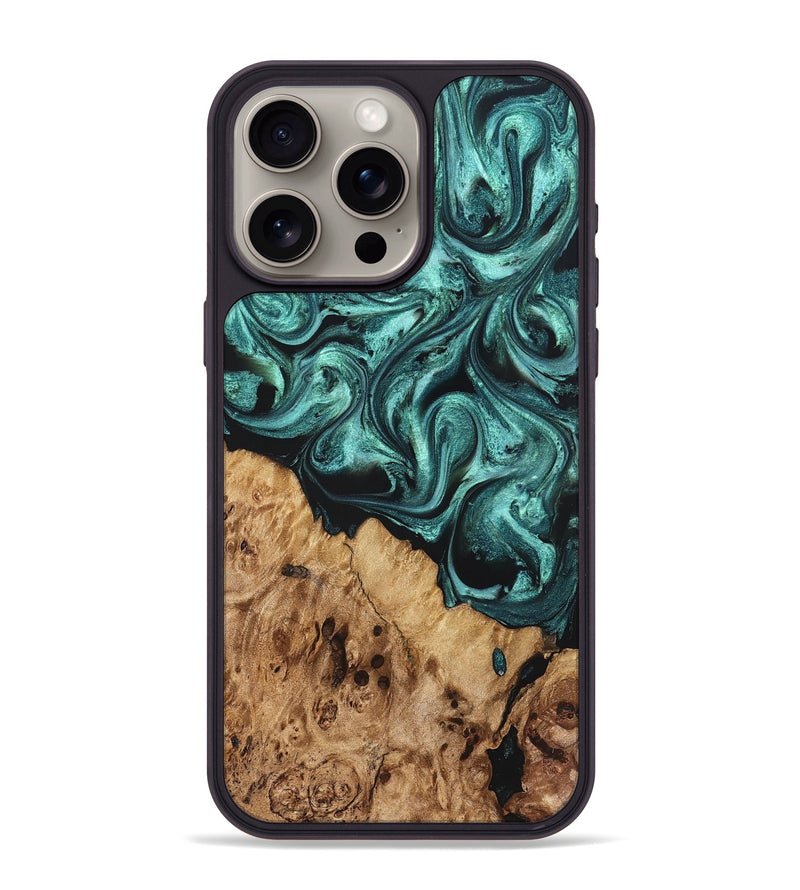 iPhone 15 Pro Max Wood Phone Case - Danita (Green, 822277)