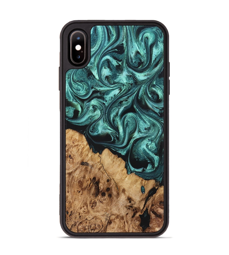 iPhone Xs Max Wood Phone Case - Danita (Green, 822277)