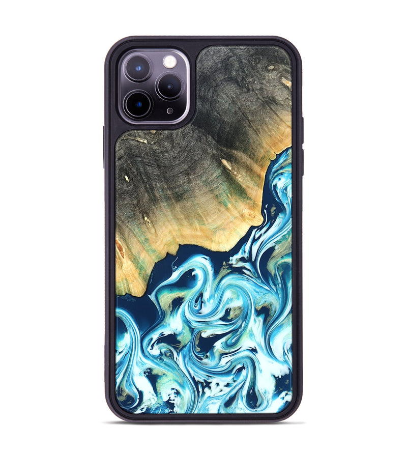 iPhone 11 Pro Max Wood Phone Case - Syreeta (Blue, 822279)