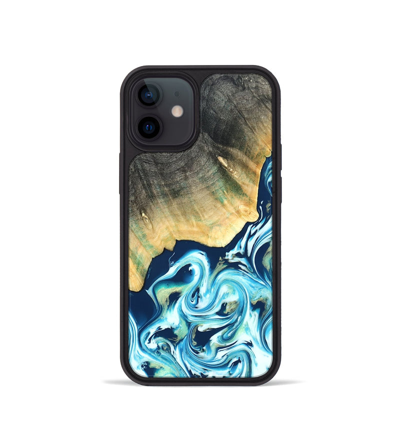 iPhone 12 mini Wood Phone Case - Syreeta (Blue, 822279)