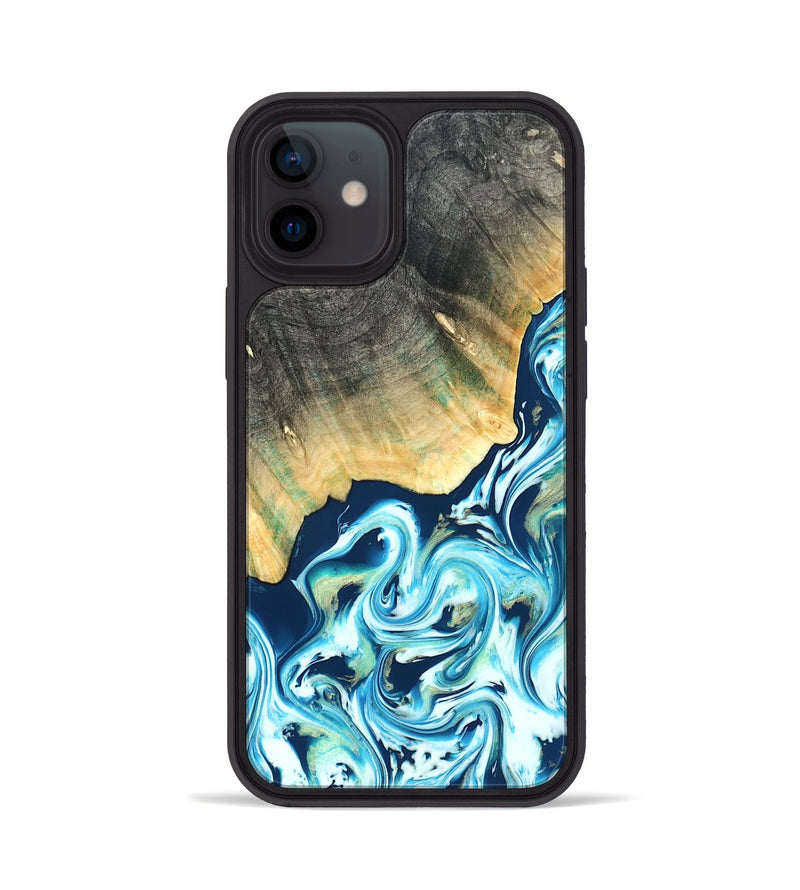 iPhone 12 Wood Phone Case - Syreeta (Blue, 822279)