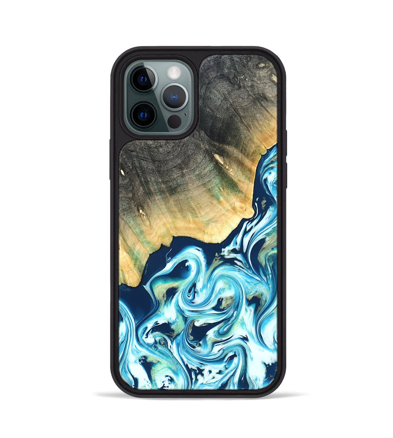 iPhone 12 Pro Wood Phone Case - Syreeta (Blue, 822279)