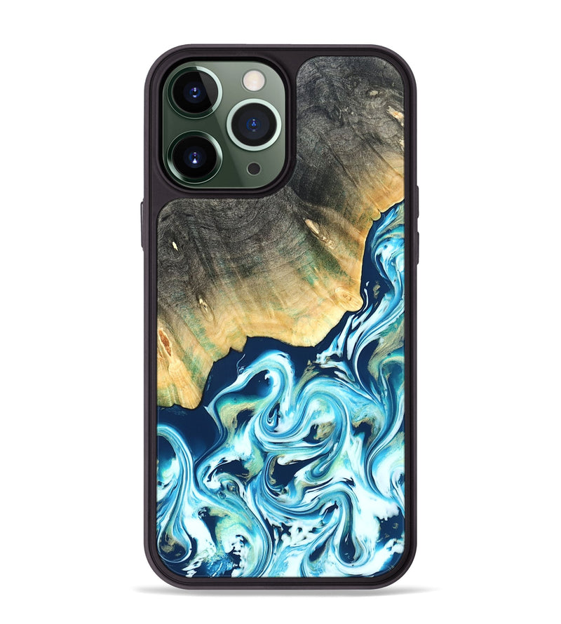 iPhone 13 Pro Max Wood Phone Case - Syreeta (Blue, 822279)