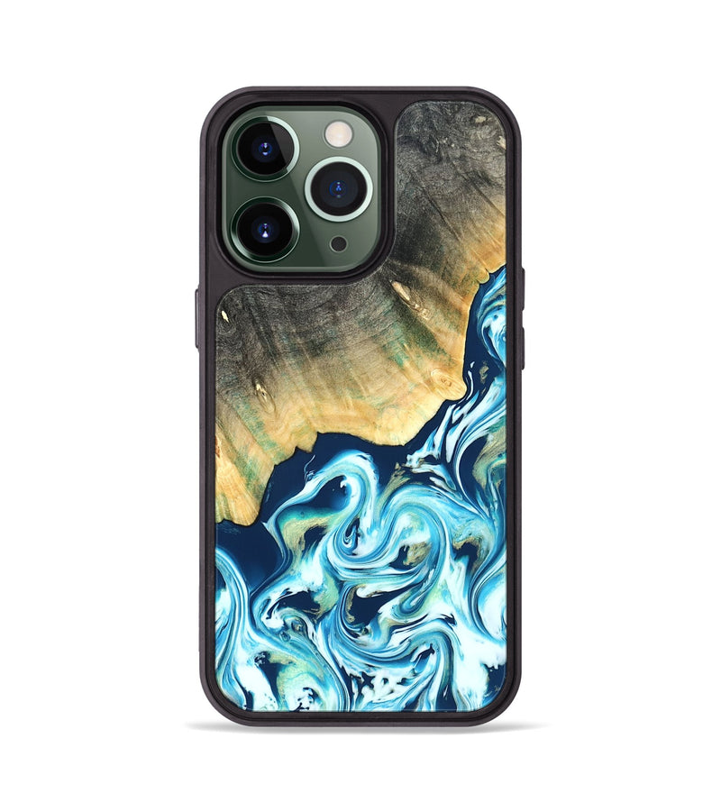 iPhone 13 Pro Wood Phone Case - Syreeta (Blue, 822279)