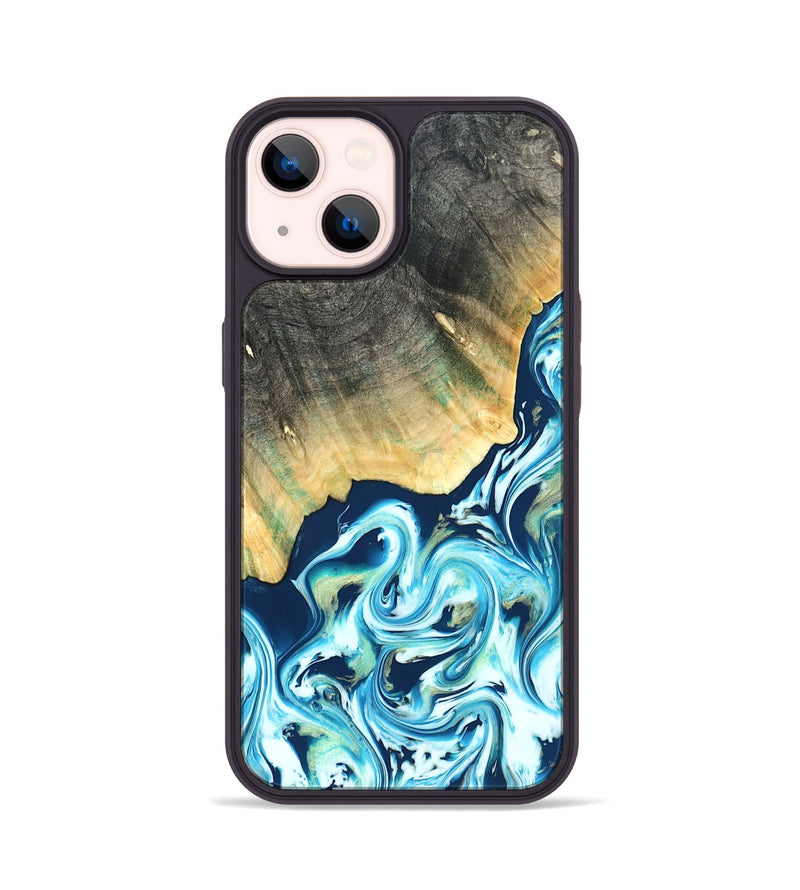iPhone 14 Wood Phone Case - Syreeta (Blue, 822279)