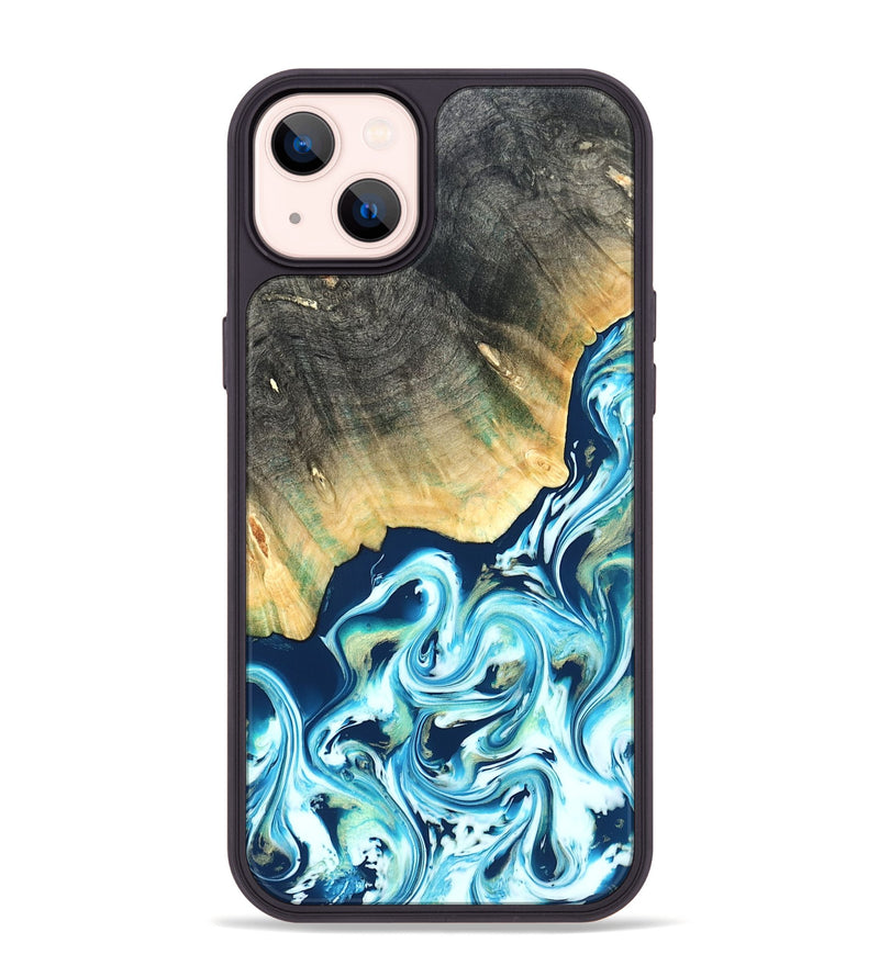 iPhone 14 Plus Wood Phone Case - Syreeta (Blue, 822279)