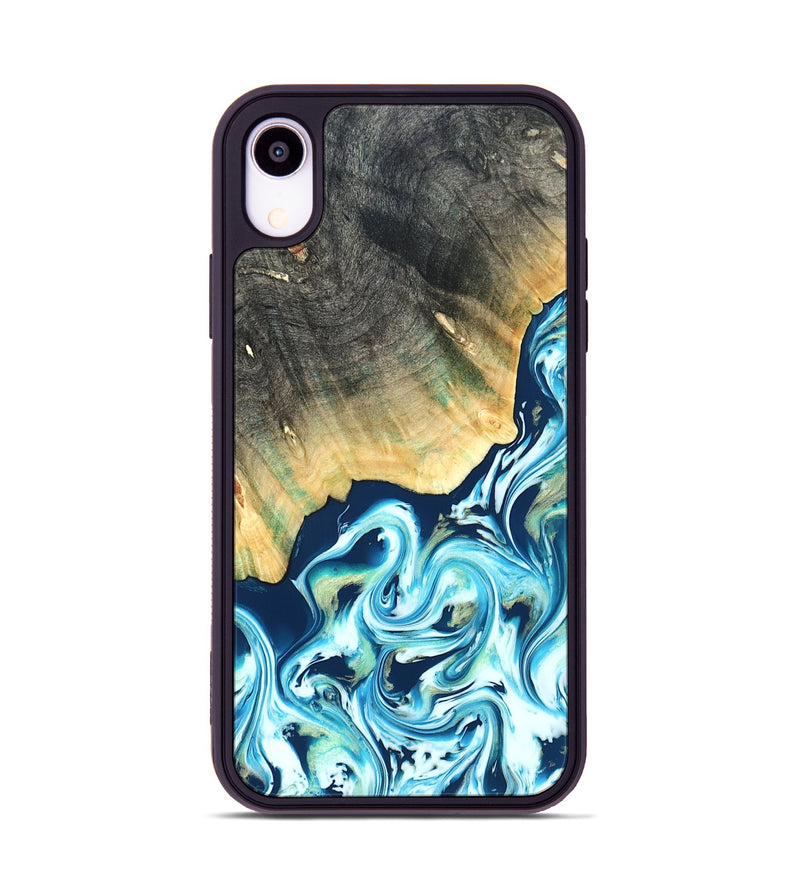 iPhone Xr Wood Phone Case - Syreeta (Blue, 822279)