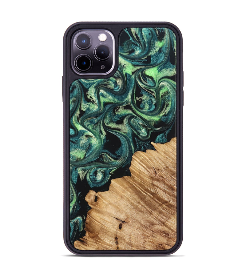 iPhone 11 Pro Max Wood Phone Case - Mariel (Green, 822280)