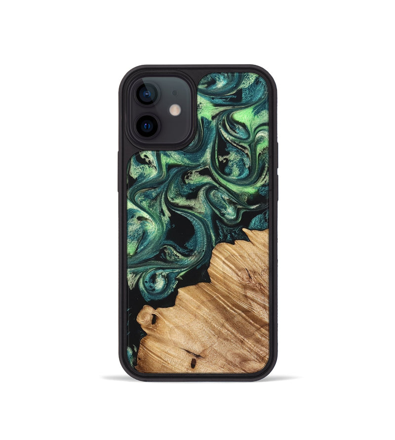 iPhone 12 mini Wood Phone Case - Mariel (Green, 822280)