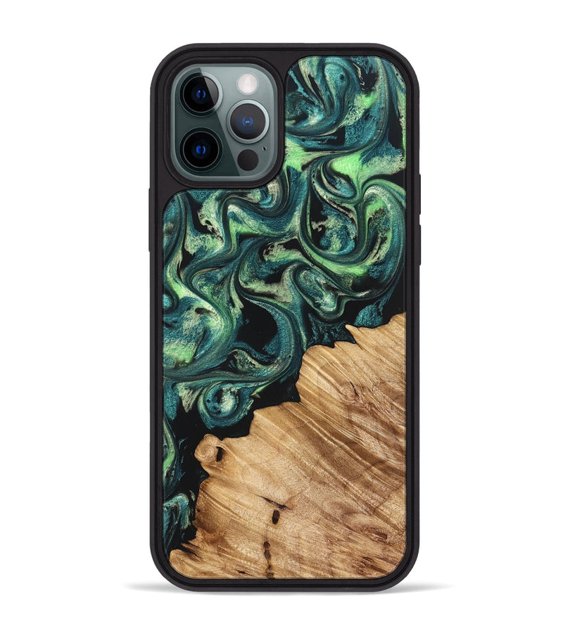 iPhone 12 Pro Max Wood Phone Case - Mariel (Green, 822280)